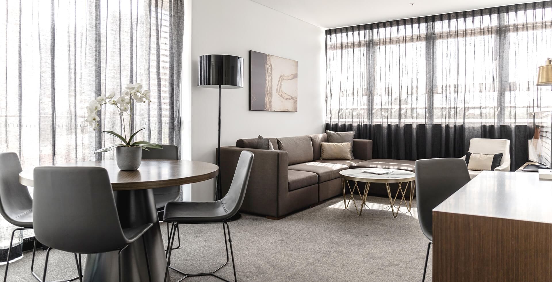 Living Room at Silkari Suites at Chatswood Apartments