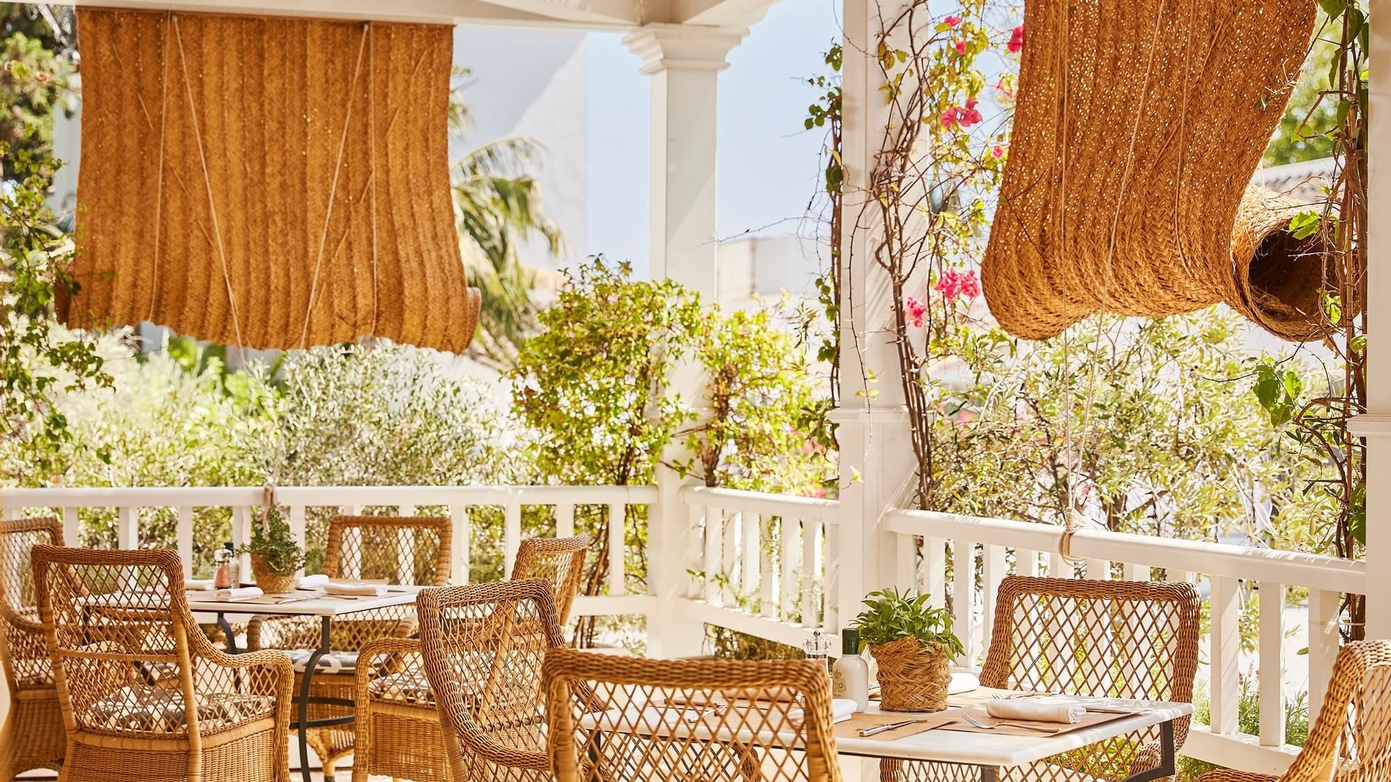 Terrace dining area in El Olivar restaurant at Marbella Club