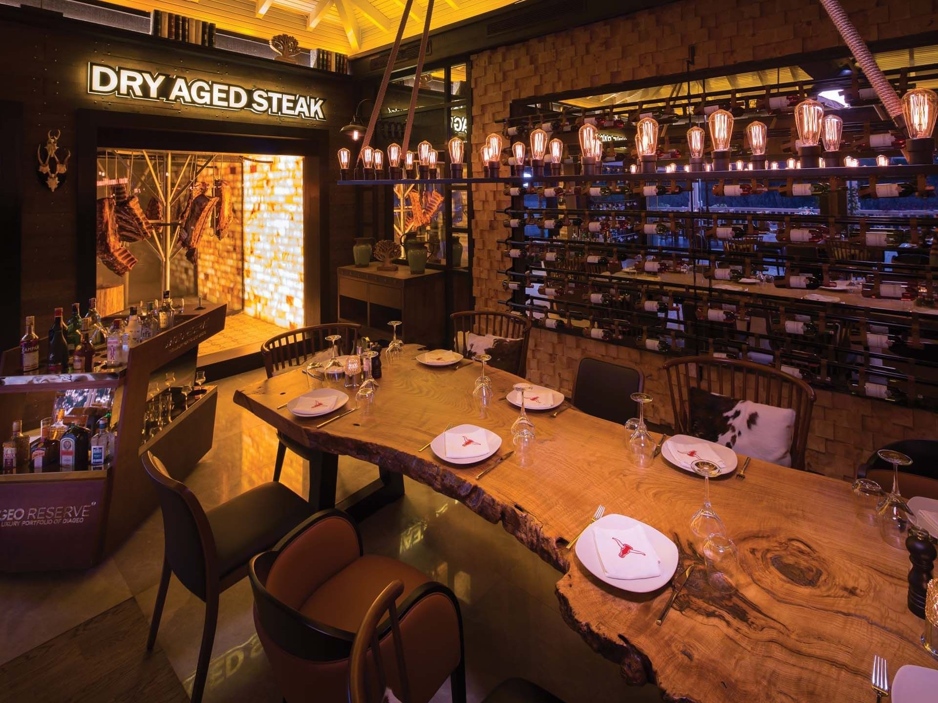 Bar counter & shelves in Beef Grill Club at Titanic Deluxe Golf Belek