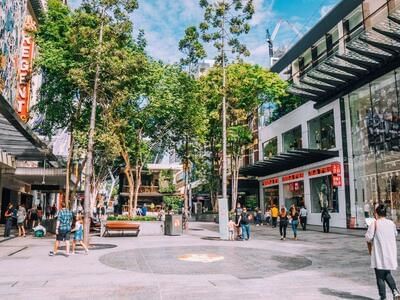 People around at Queen Street Mall near Amora Hotel Brisbane