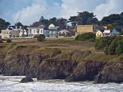 Distance view of Mendocino Village near Heritage House Resort