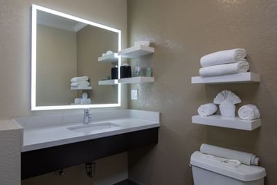 fresh towels in a bathroom
