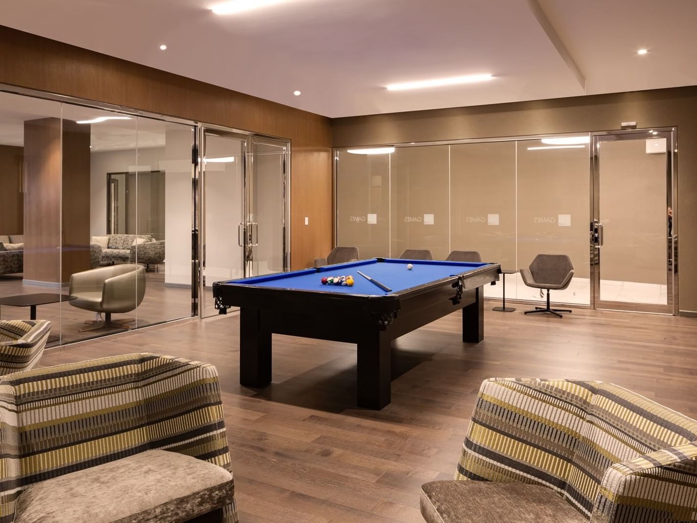 lounge room with pool table