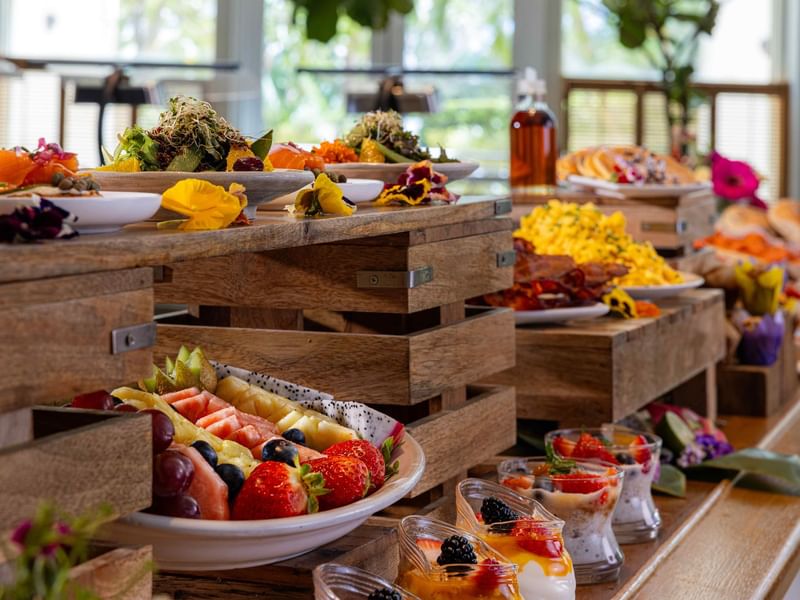 Fresh fruit display at the Spring breakfast buffet in Palmea Kitchen at The Diplomat Resort