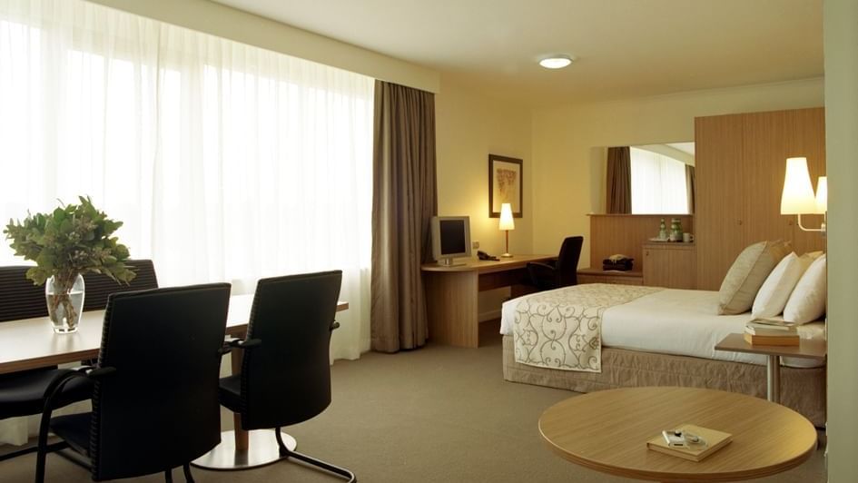 Interior of Studio Suite bedroom at Mercure Sydney Parramatta