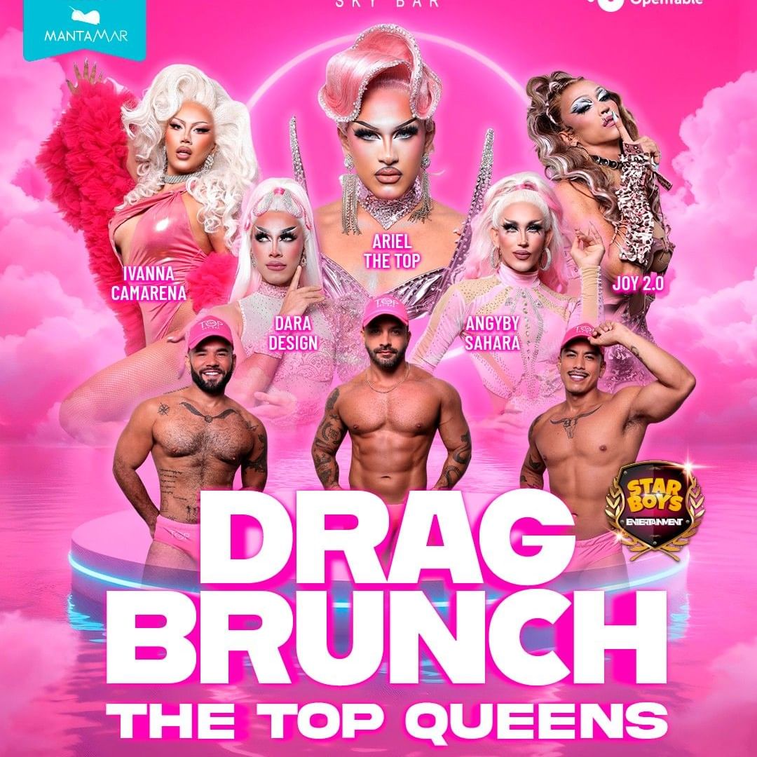 A fabulous poster promoting a drag show with Star Boys and queens at Almar Resort, a gay resort Mexico luxury destination