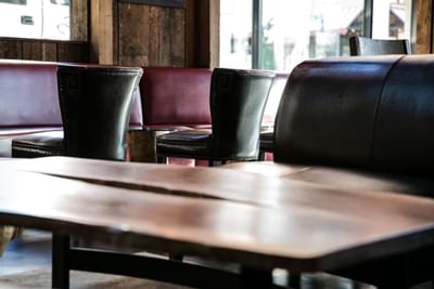 Dining area at the Swine Restaurant in Paramount Hotel Portland