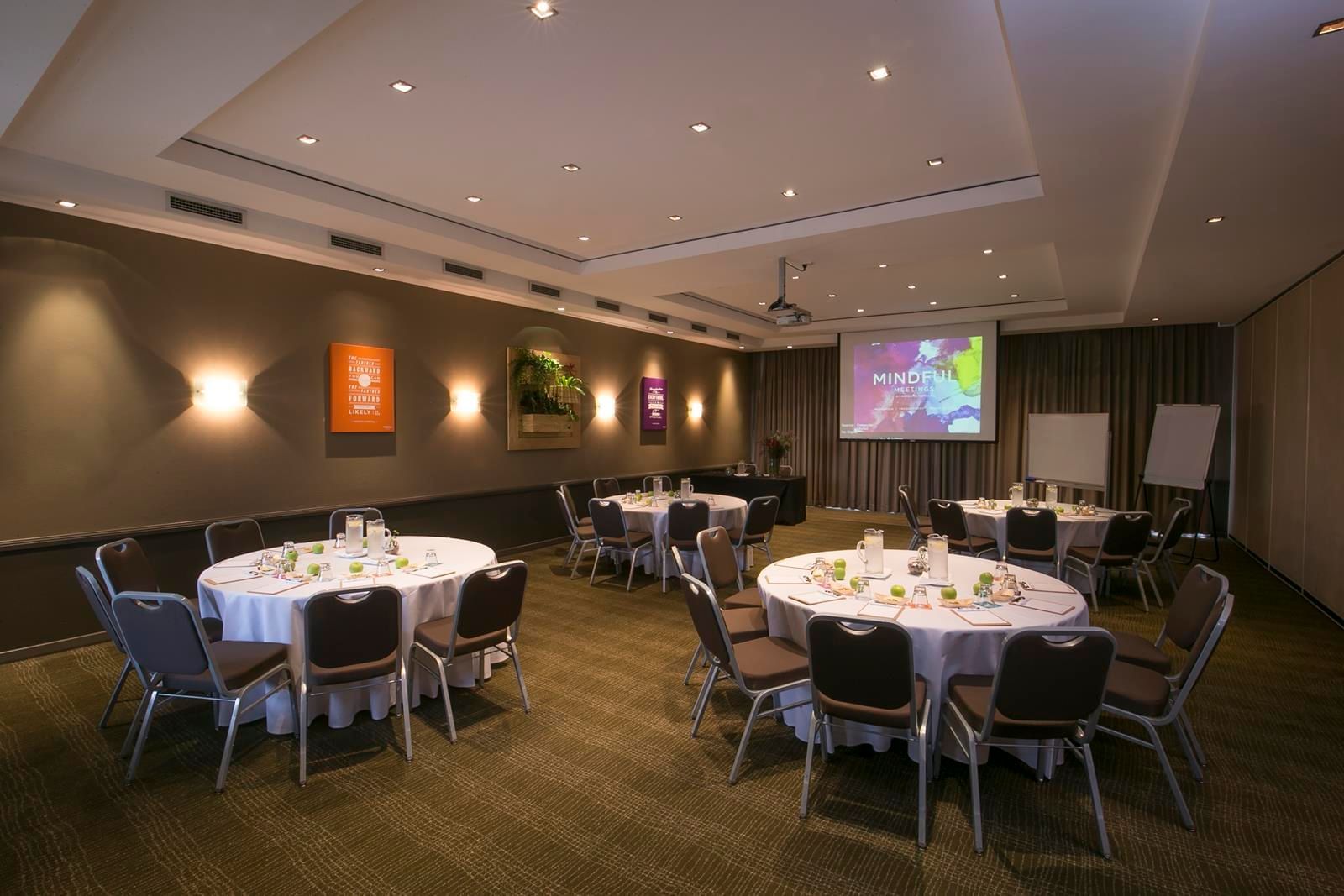 Banquet setup in a Canterbury room at Mercure Sydney Parramatta