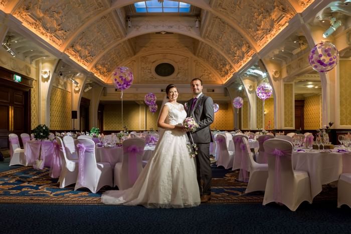 Wedding couple in arranged hall,  The Imperial Hotel Blackpool