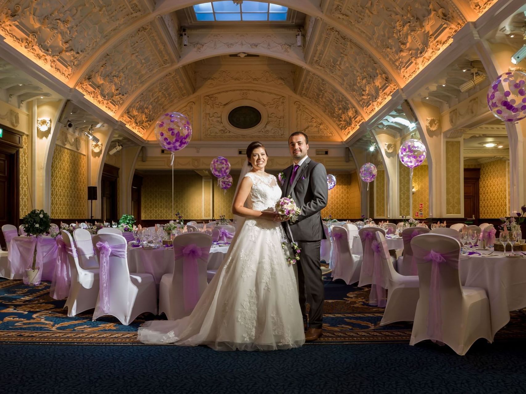 Wedding couple in a hall at The Imperial Hotel Blackpool