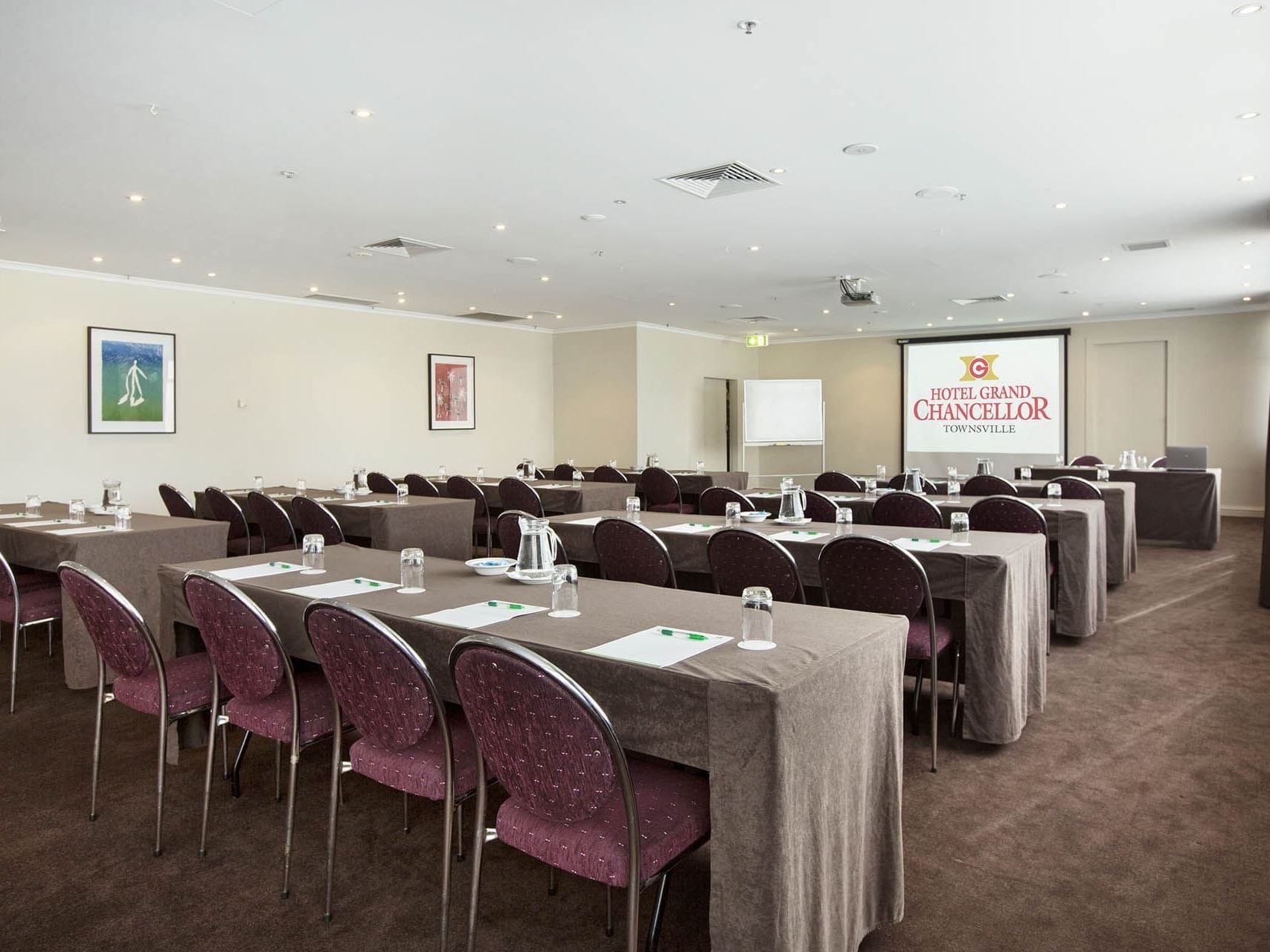 Pandora Room with Classroom type set-up at Grand Chancellor Townsville