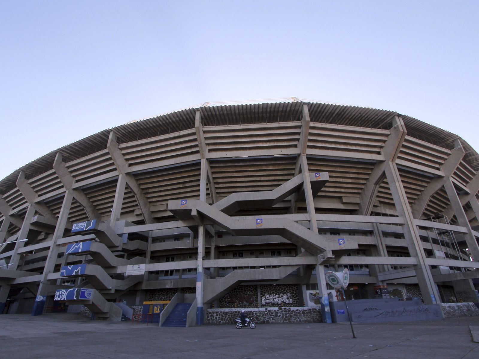 Low angle view of Estadio Jalisco near Hotel Guadalajara