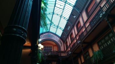 glass roof in the casino