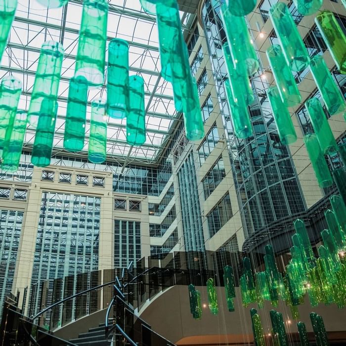 Low angle shot of the ceiling at Novotel Melbourne On Collins