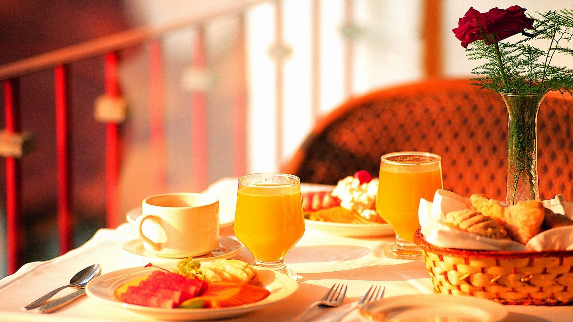 Close-up of breakfast served at Fiesta Inn Xalapa