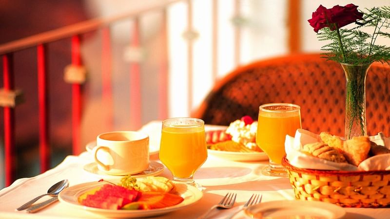 Close-up of breakfast served at Fiesta Inn Xalapa