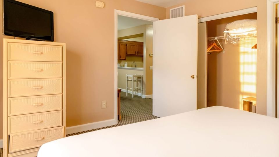 Bedroom of One-Bedroom Accessible Suite at Brigantine Beach