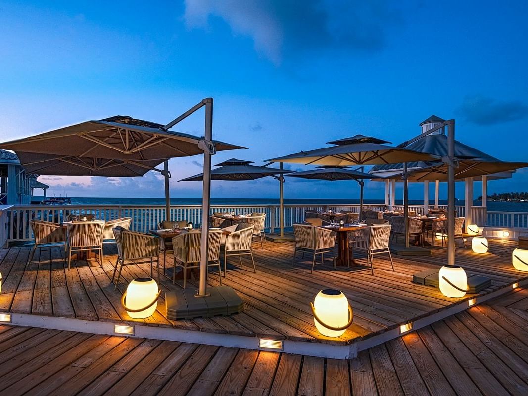 Sea-side dining at The Deck