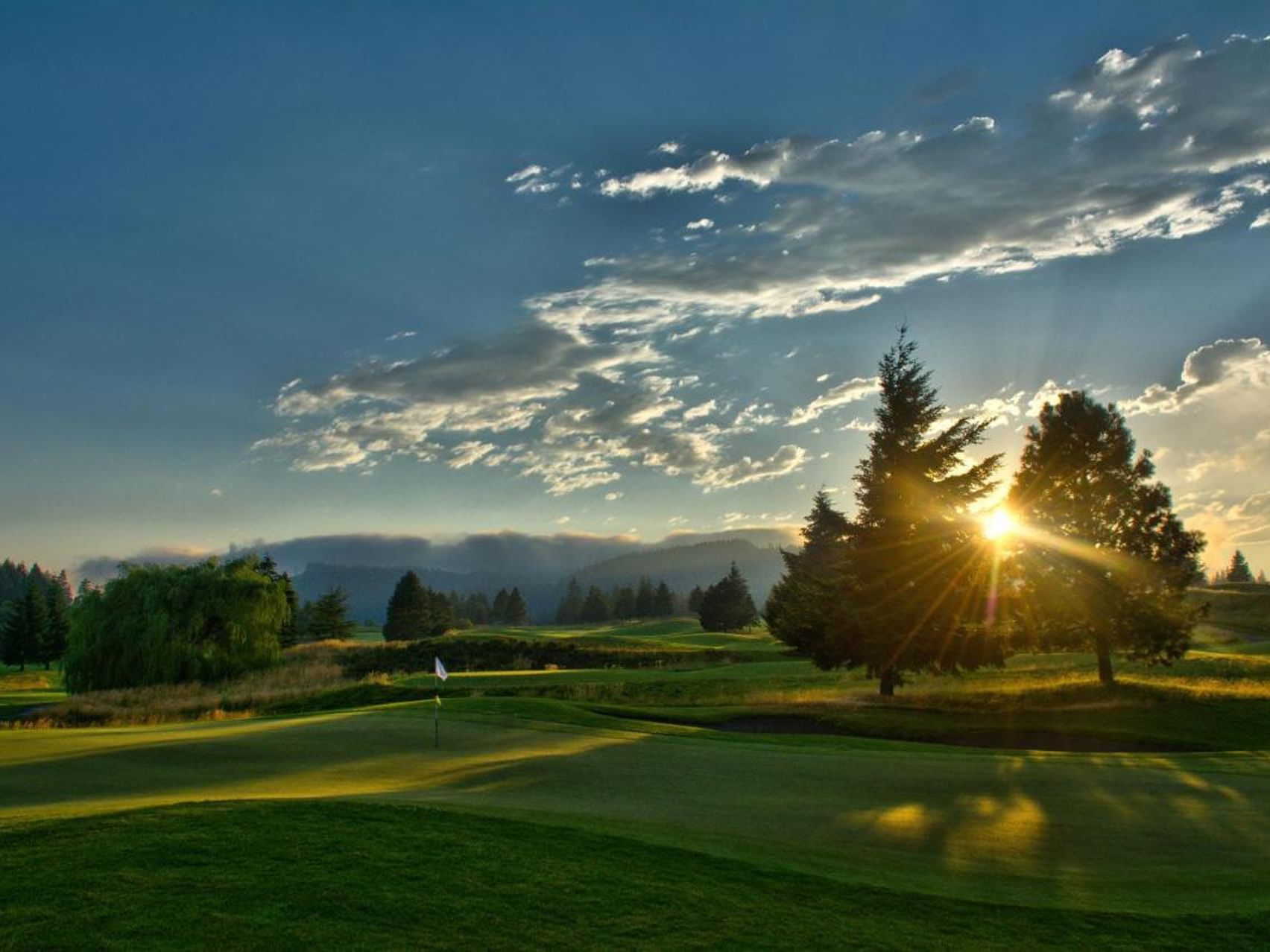 Sunset view in Elk Ridge Golf Course at Carson Hot Springs
