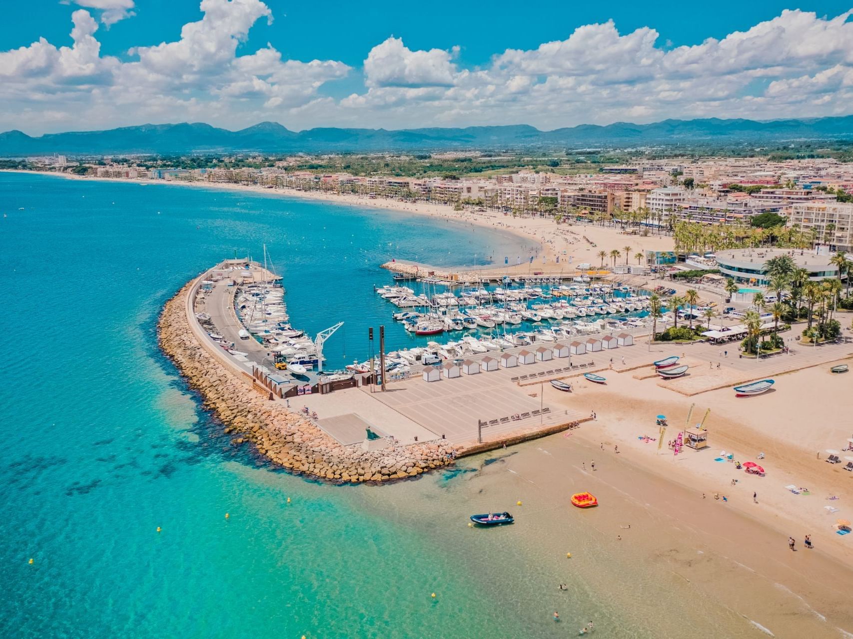 Aerial view of the Beach in Salou near Hotel Piramide Salou