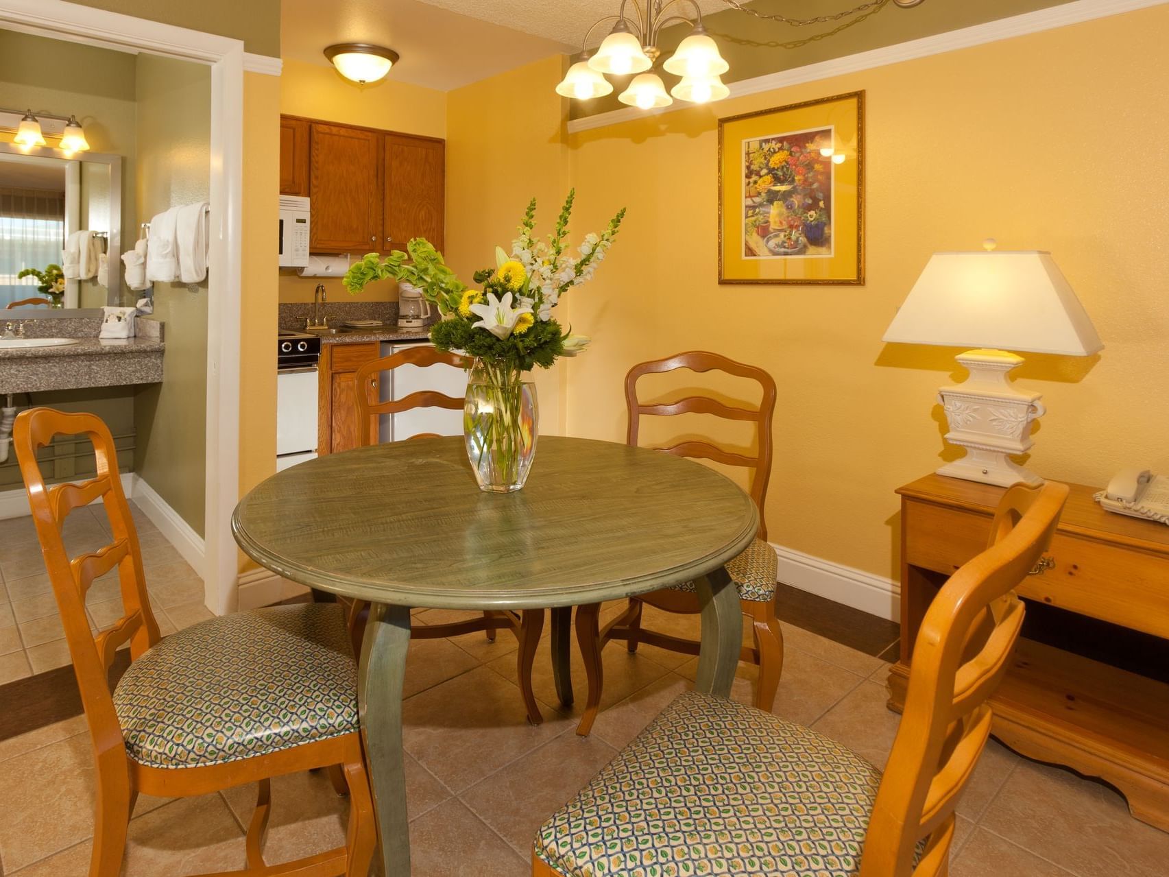 Dinning area in one bedroom suite at Legacy Vacation Resorts