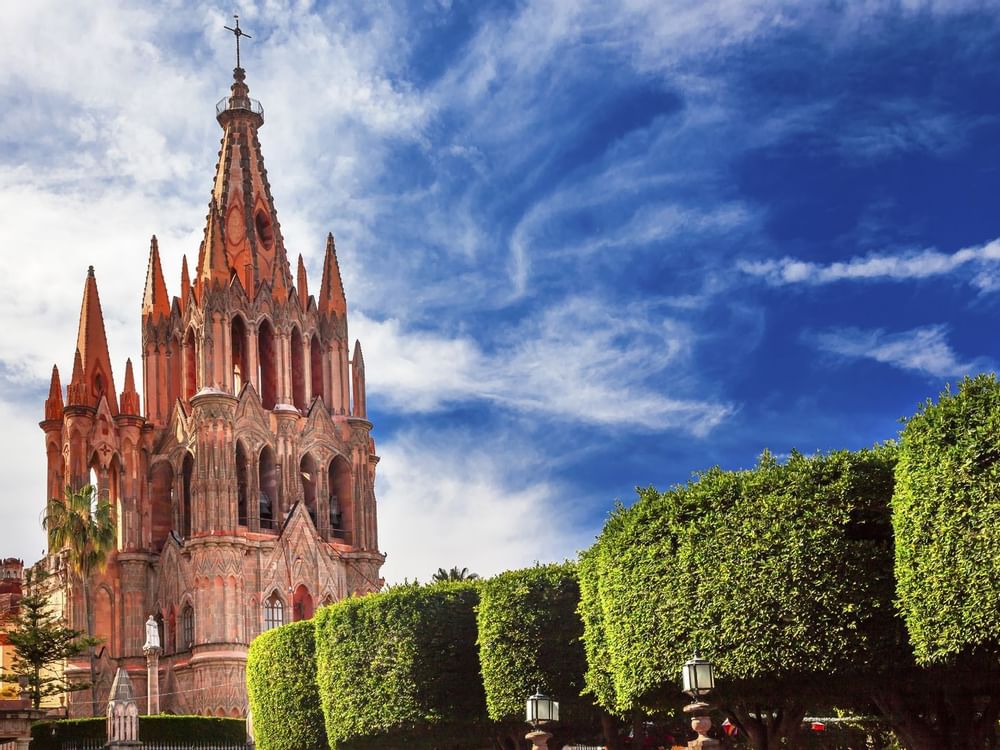 Parish of San Miguel with sky view near La Colección Resorts