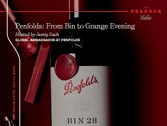 Penfolds wine dinner event graphic hosted by The Reserve Cellar 