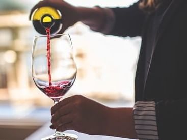 Pouring wine in the Boston wine fest