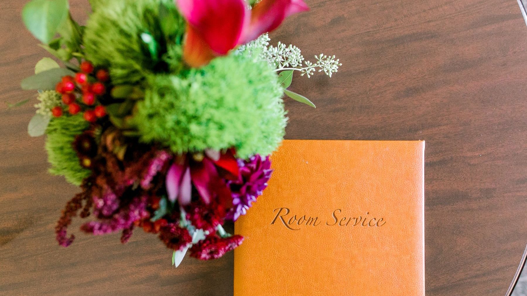 flowers and room service menu