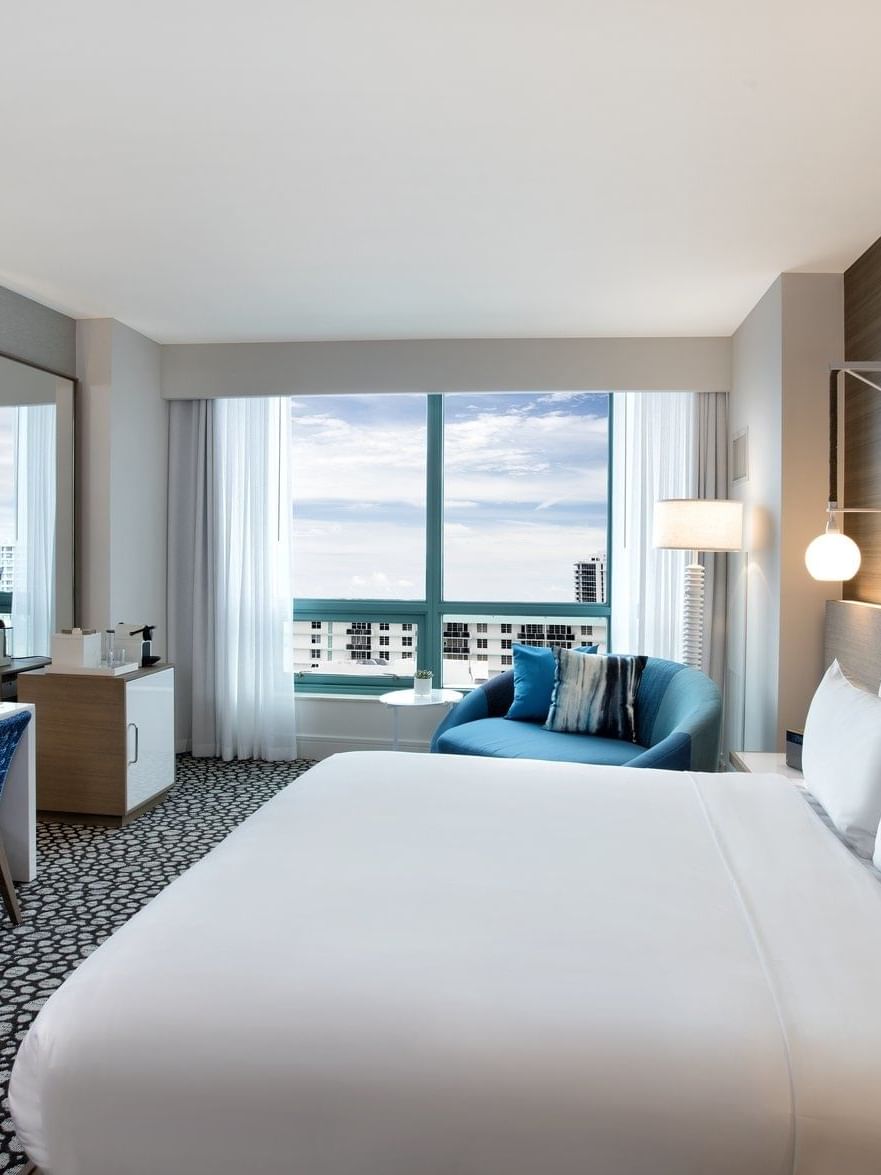 Intracoastal View bedroom with a king bed, The Diplomat Resort