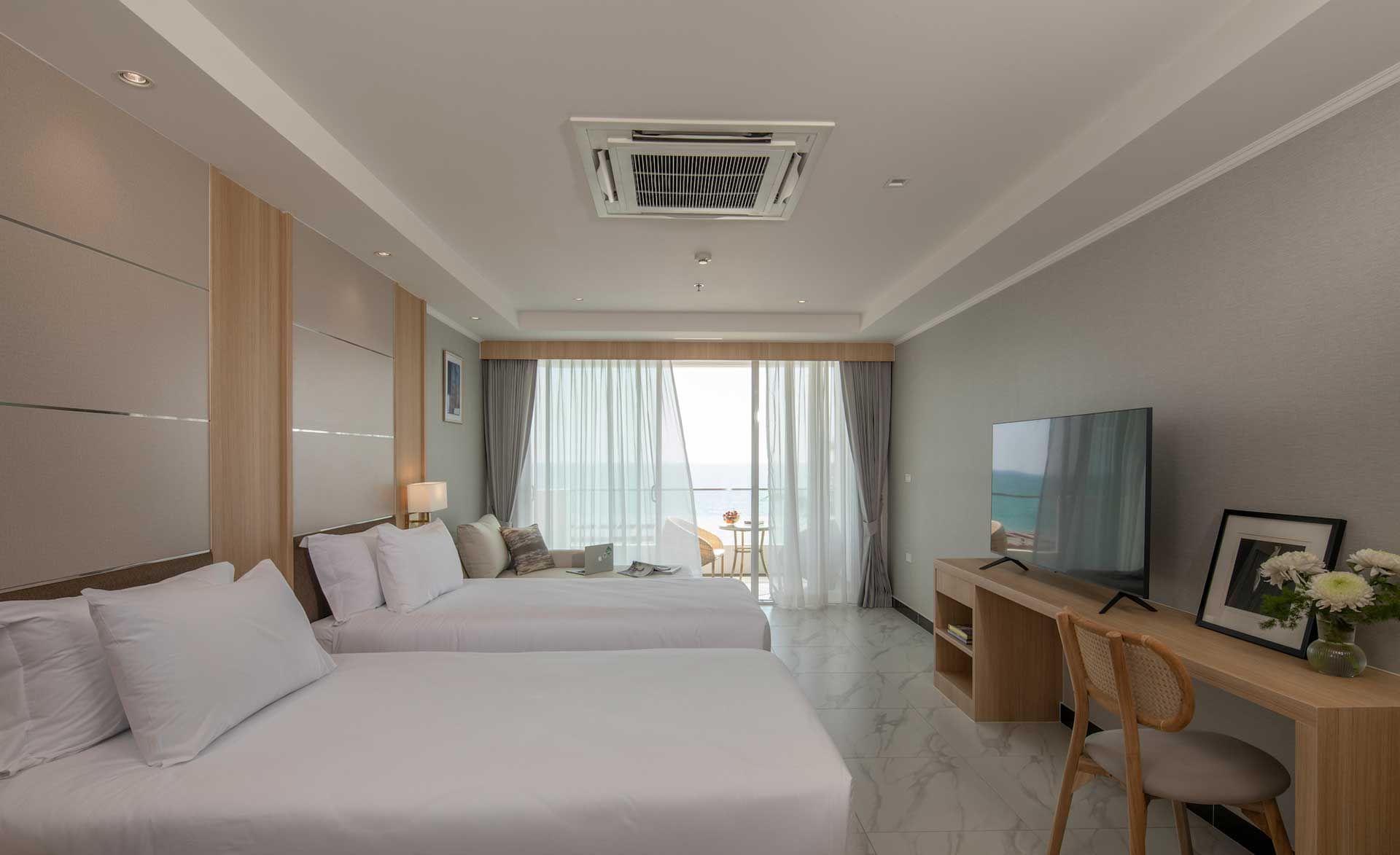 Superior Seaview Room with 2 beds & TV at Eastin Resort Rayong