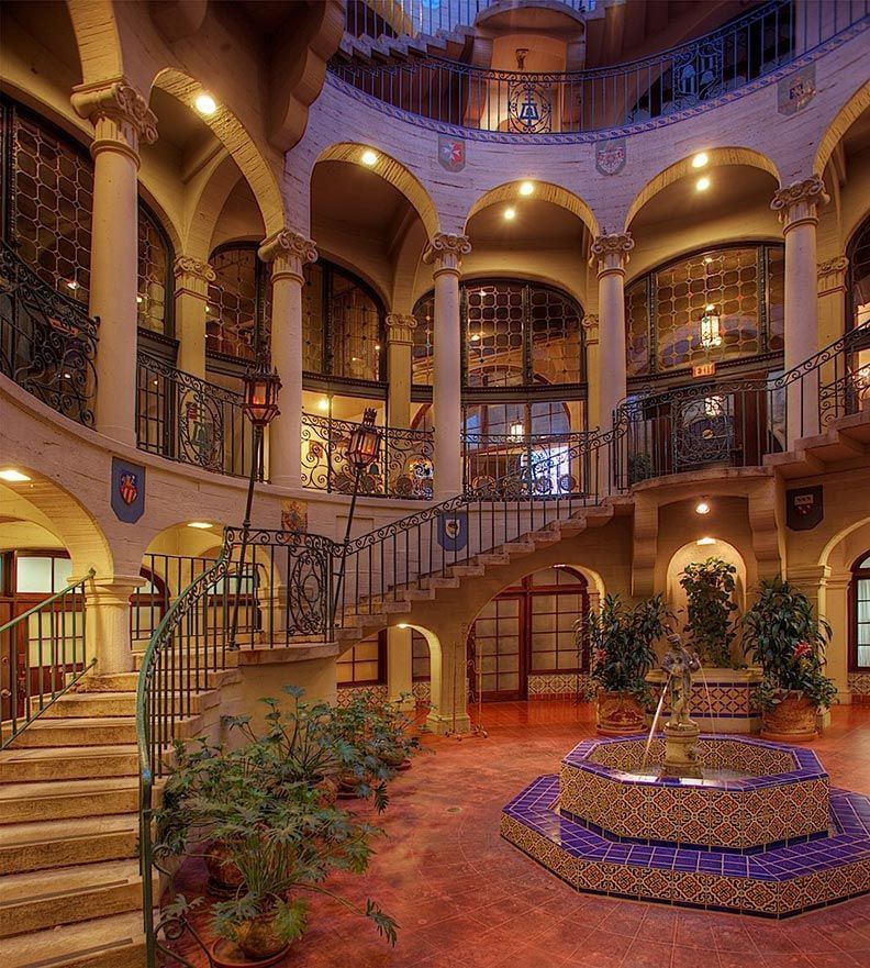exterior staircase at Mission Inn Riverside