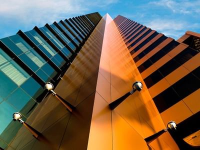 hotel building looking up