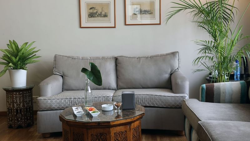 Welcome amenities in Senior Suite Living Room at Warwick Palm Beach Hotel - Beirut