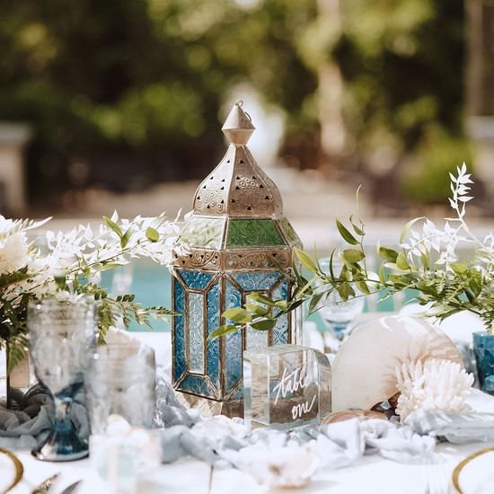 Table decorations for wedding at Pullman Palm Cove Sea Resort