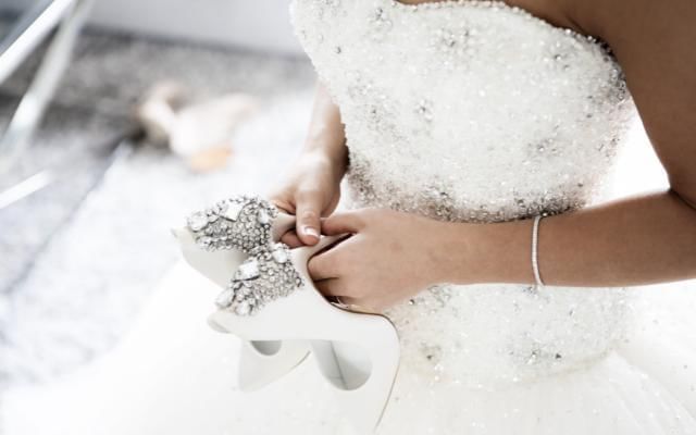 Single Womens names on brides shoe Turkish Wedding Tradition