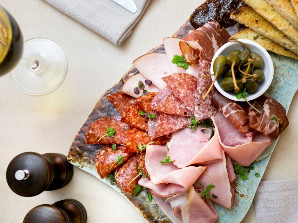 Charcuterie board at The Sebel Quay West Suites Sydney