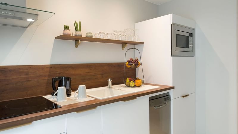 Close-up of Kitchen of Executive Suite at Warwick Reine Astrid - Lyon