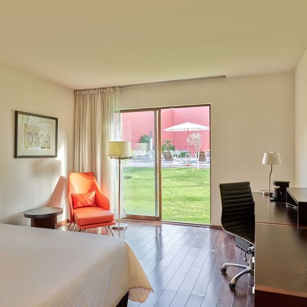 Interior of Superior Room with working desk at Fiesta Inn