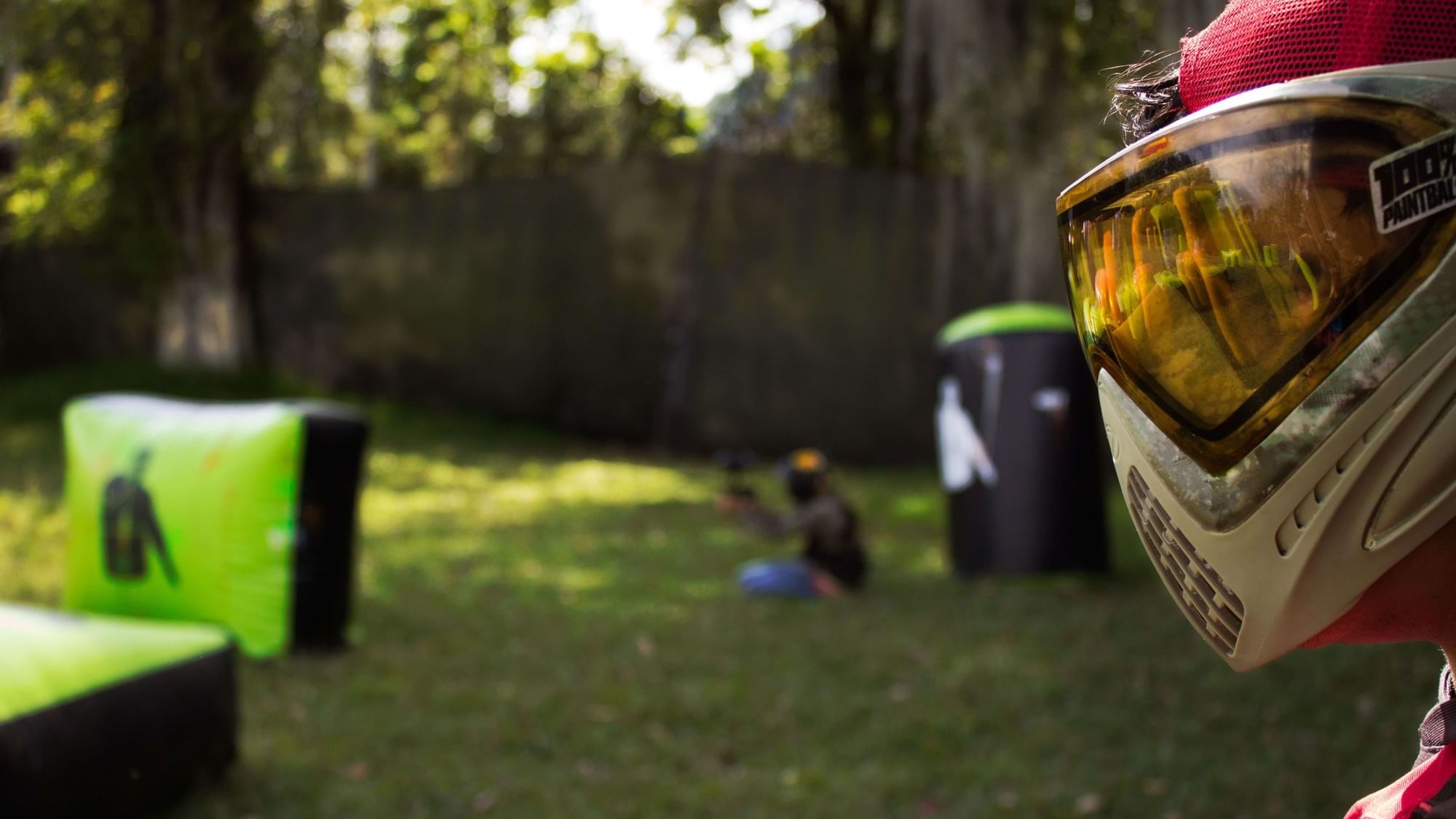 Closeup of a player playing Paintball near Originals Hotels