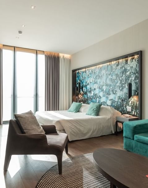 Modern bedroom interior at Duparc Contemporary Suites