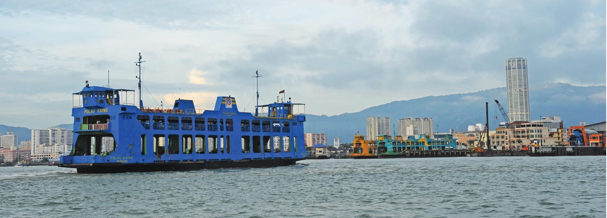 Blue ferry in Butterworth, Penang