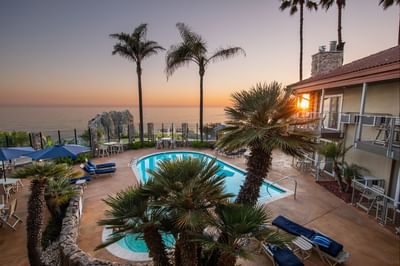 a pool at a hotel