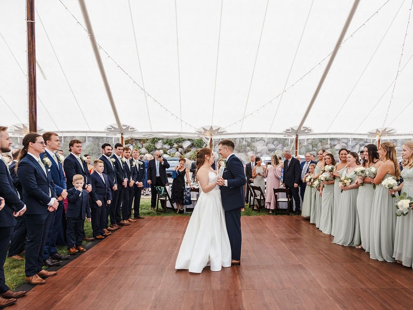 couple enjoys their first dance 