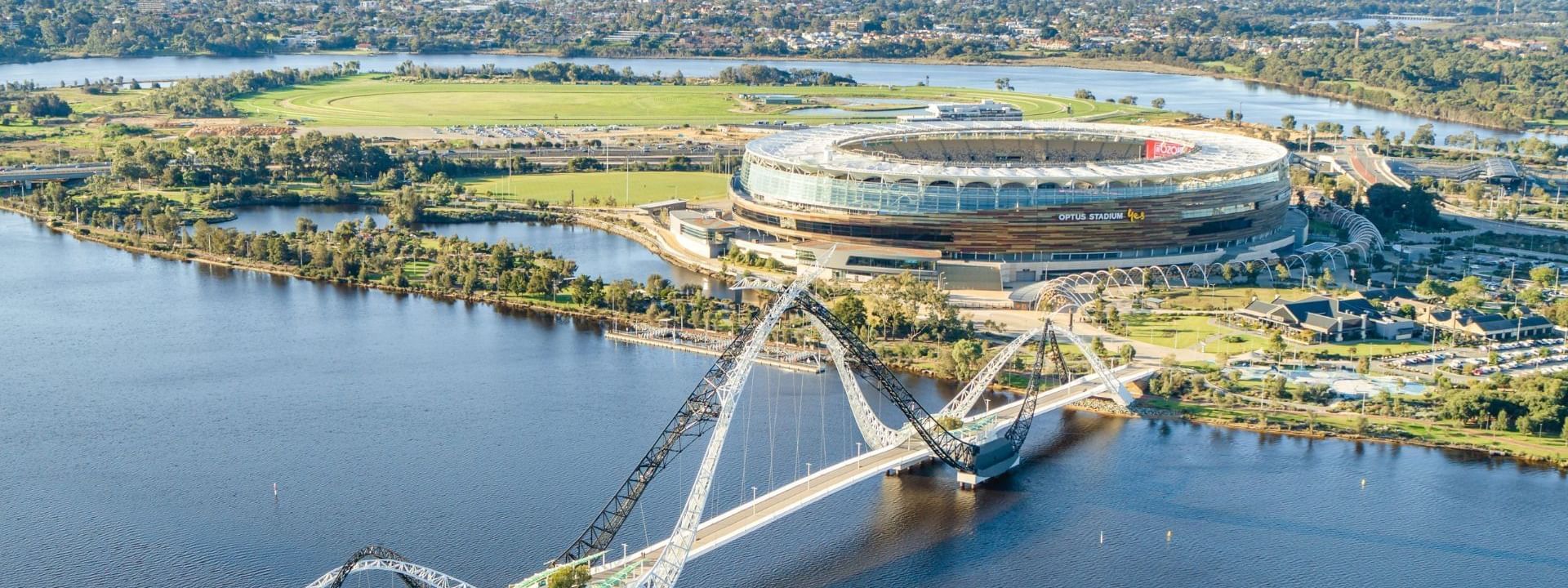 Bird shot of the Optus Stadium