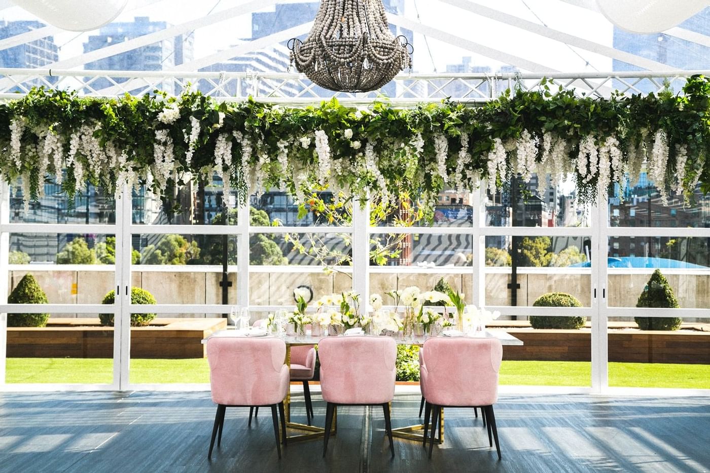 Outdoor weddings in Crown Aviary at Crown Hotel Melbourne