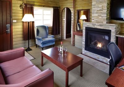 Living room with fire place
