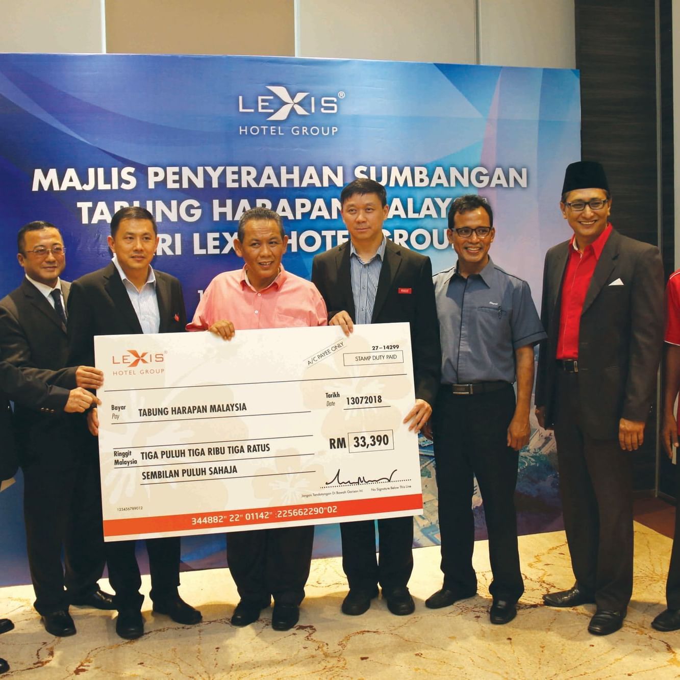 Lexis Hotel Group Donates RM3 per room for Tabung Harapan