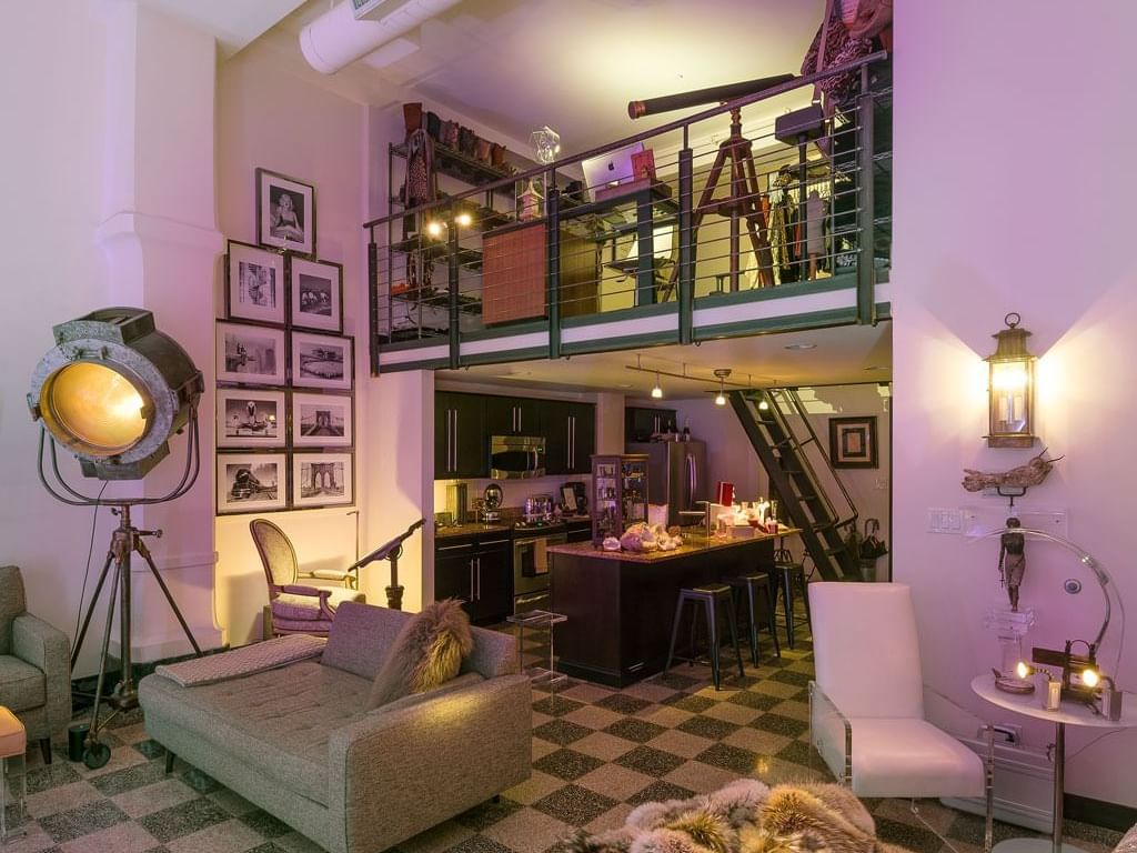 Living area & kitchen in Residence at The Mayo Hotel