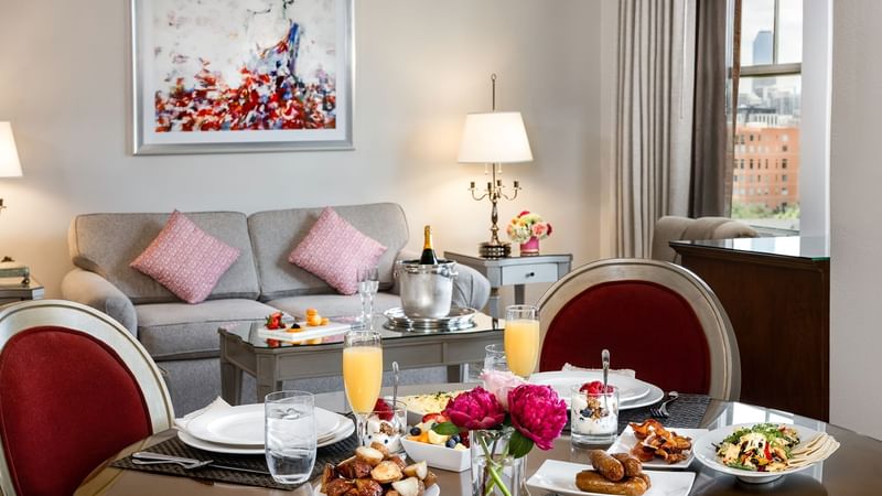 Dishes served in the Deluxe Suite at Warwick Melrose Dallas